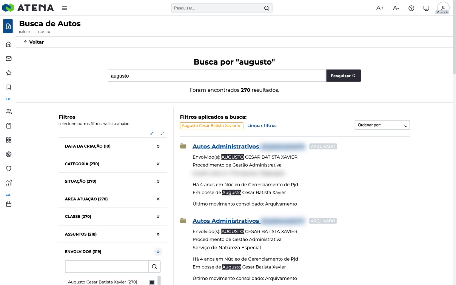 Atena — faceted case search I built on Elasticsearch (data redacted)